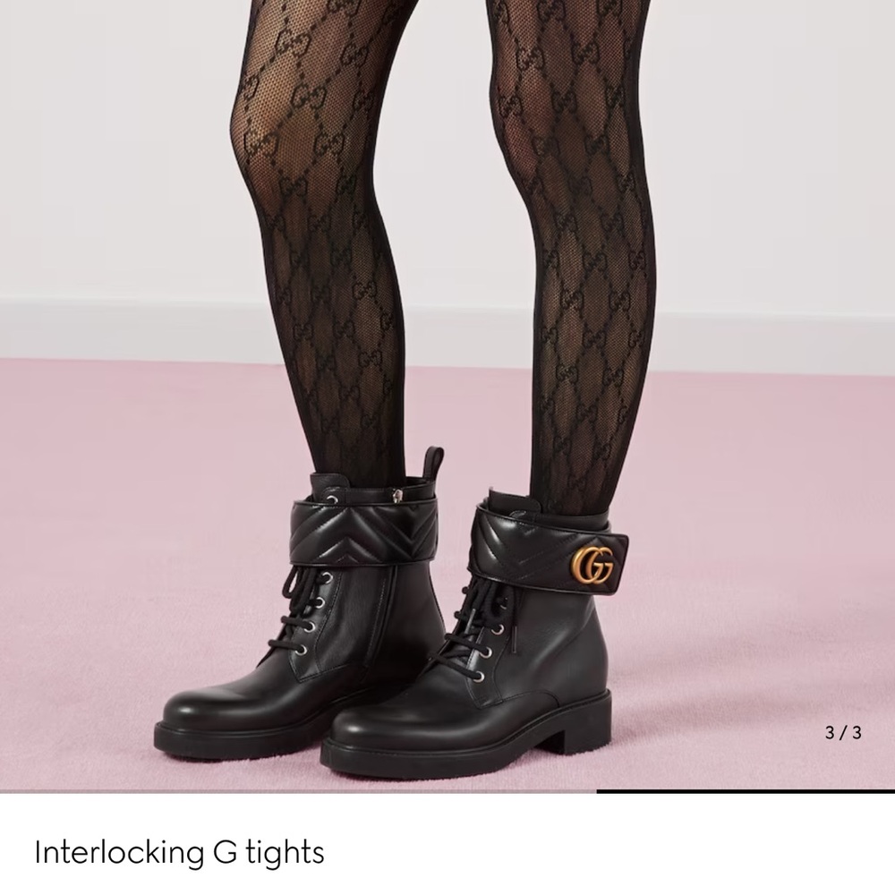 Black interlocking g Gucci tights Logo